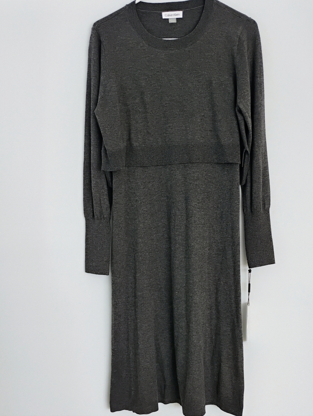 Calvin Klein Charcoal Gray Midi Dress
